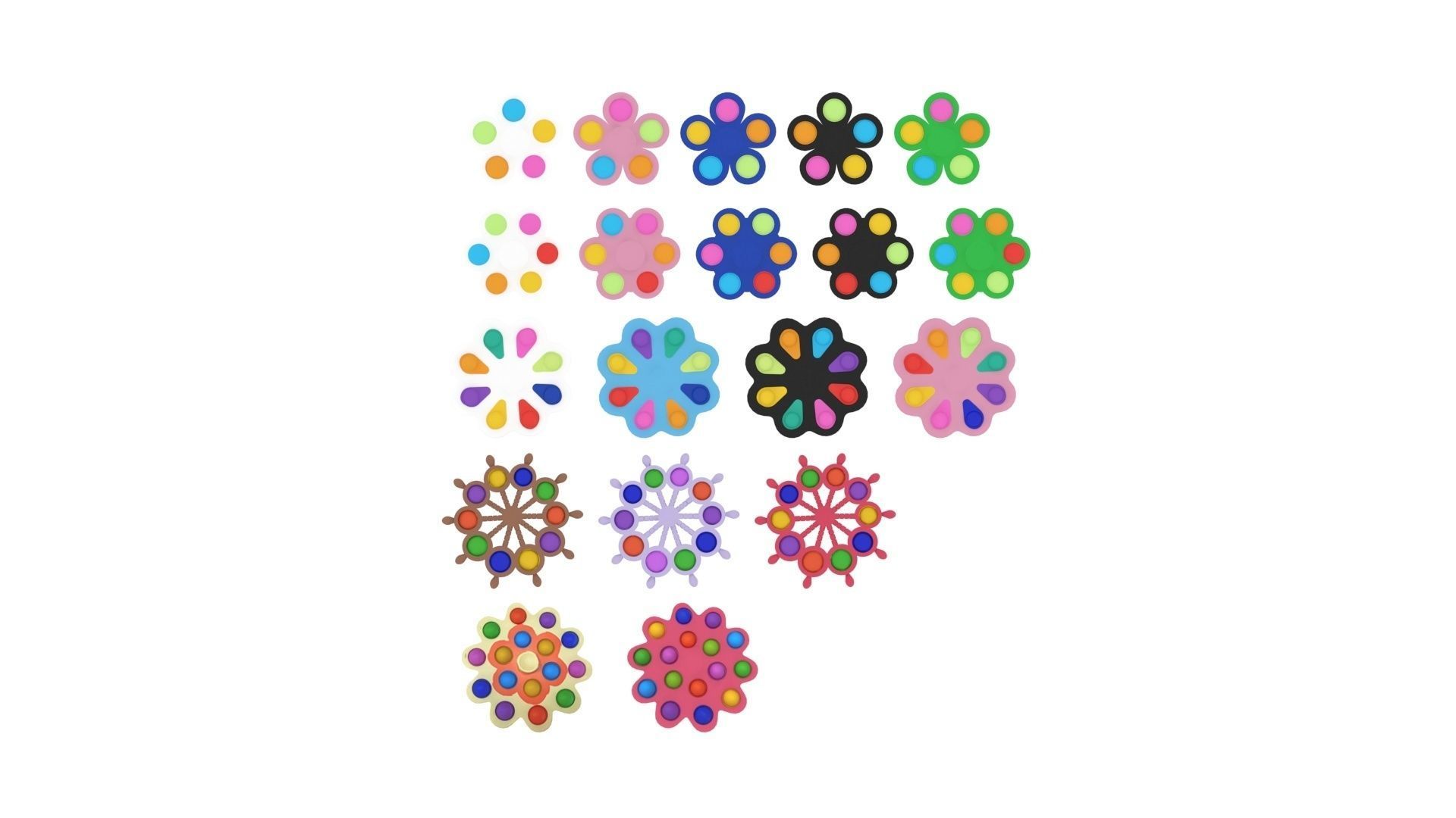 Spinner Simple Dimples Set 3D model_14