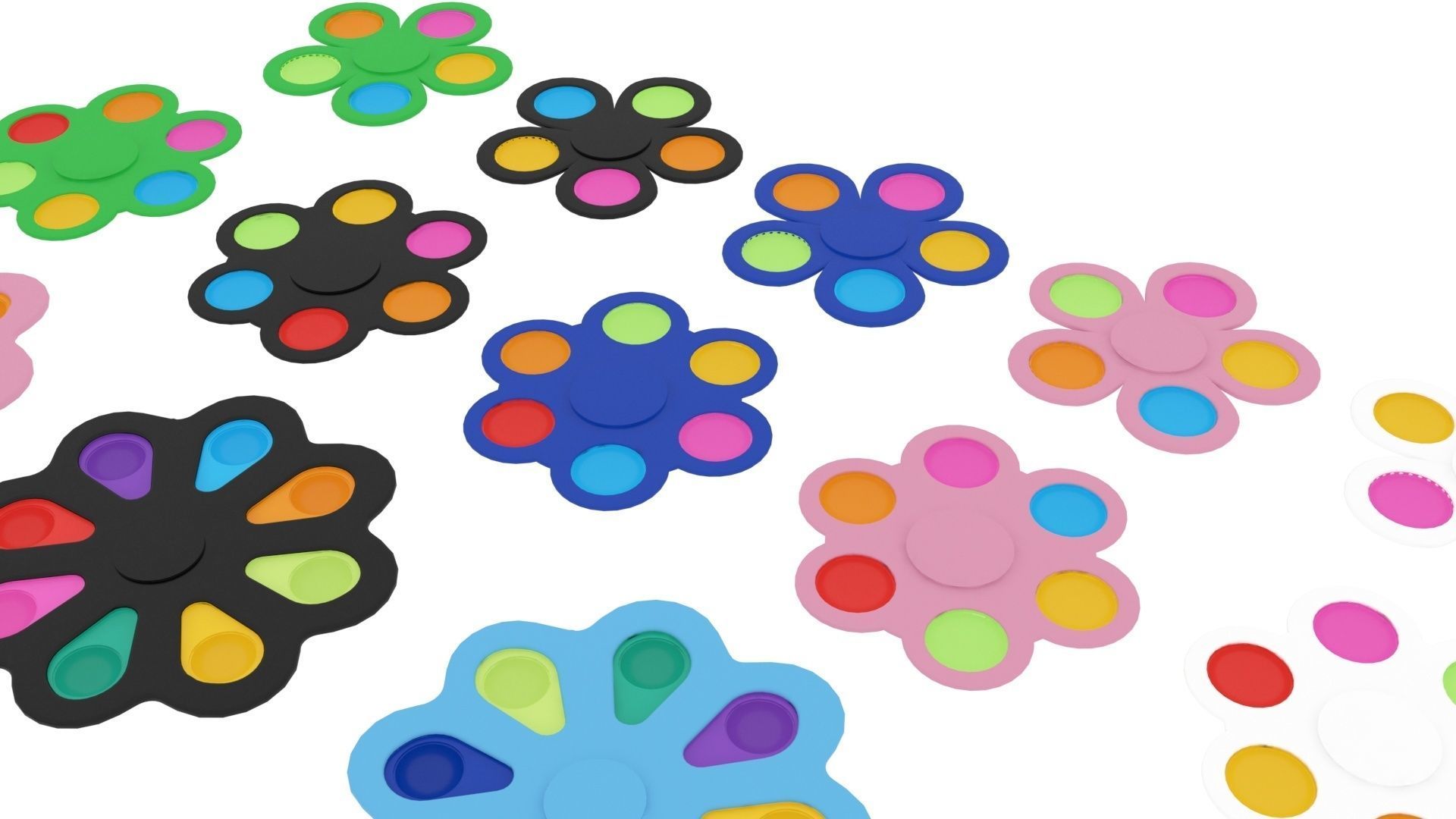 Spinner Simple Dimples Set 3D model_12