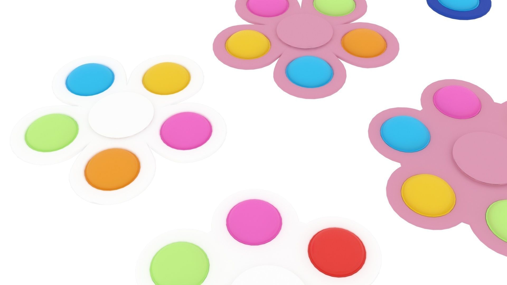 Spinner Simple Dimples Set 3D model_4