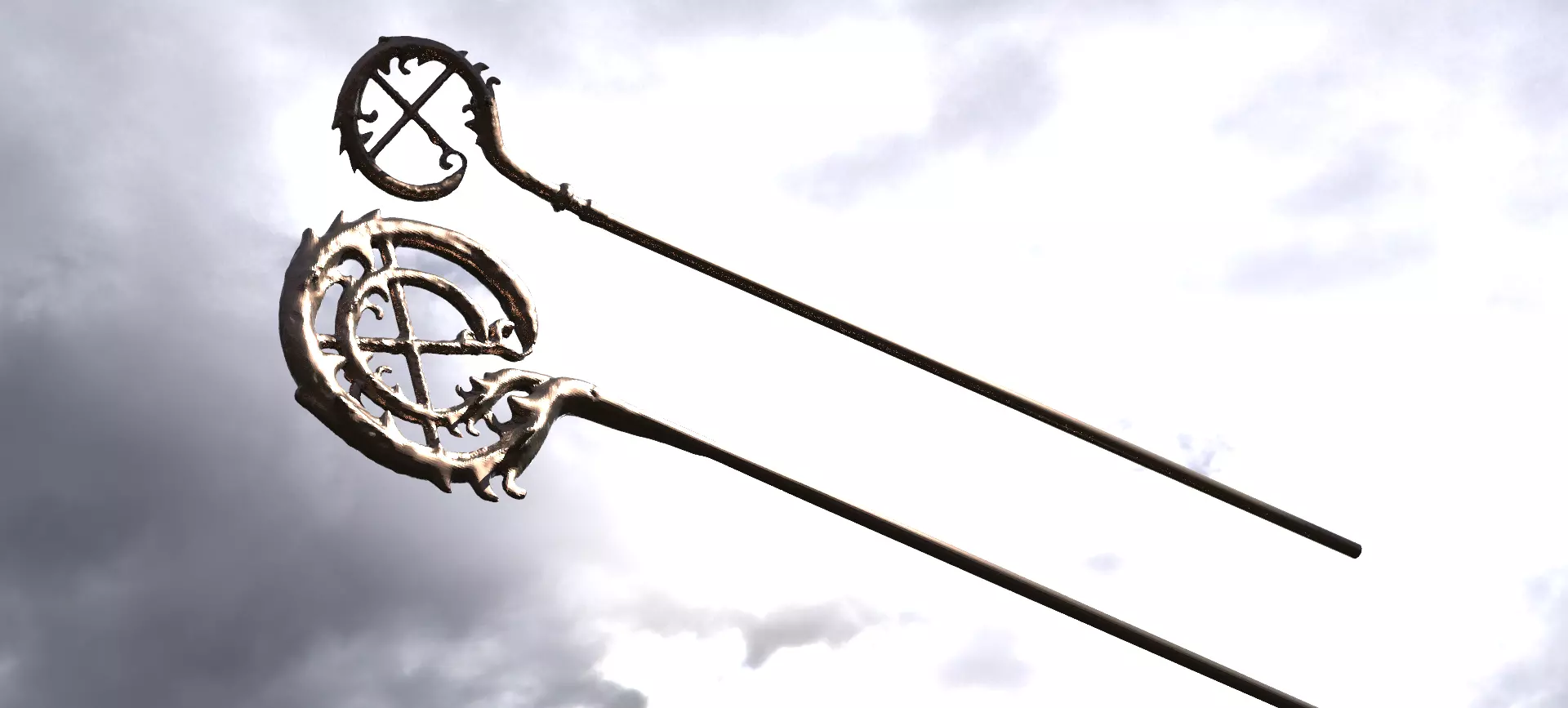 Druid Shaman Staff low res 2 designs 3D model_0