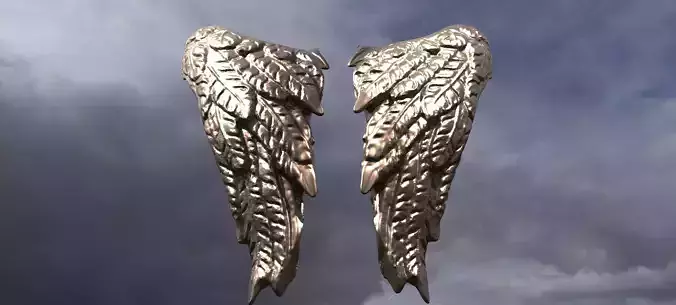 Sculpted Angel Wings cherub 2  3D model