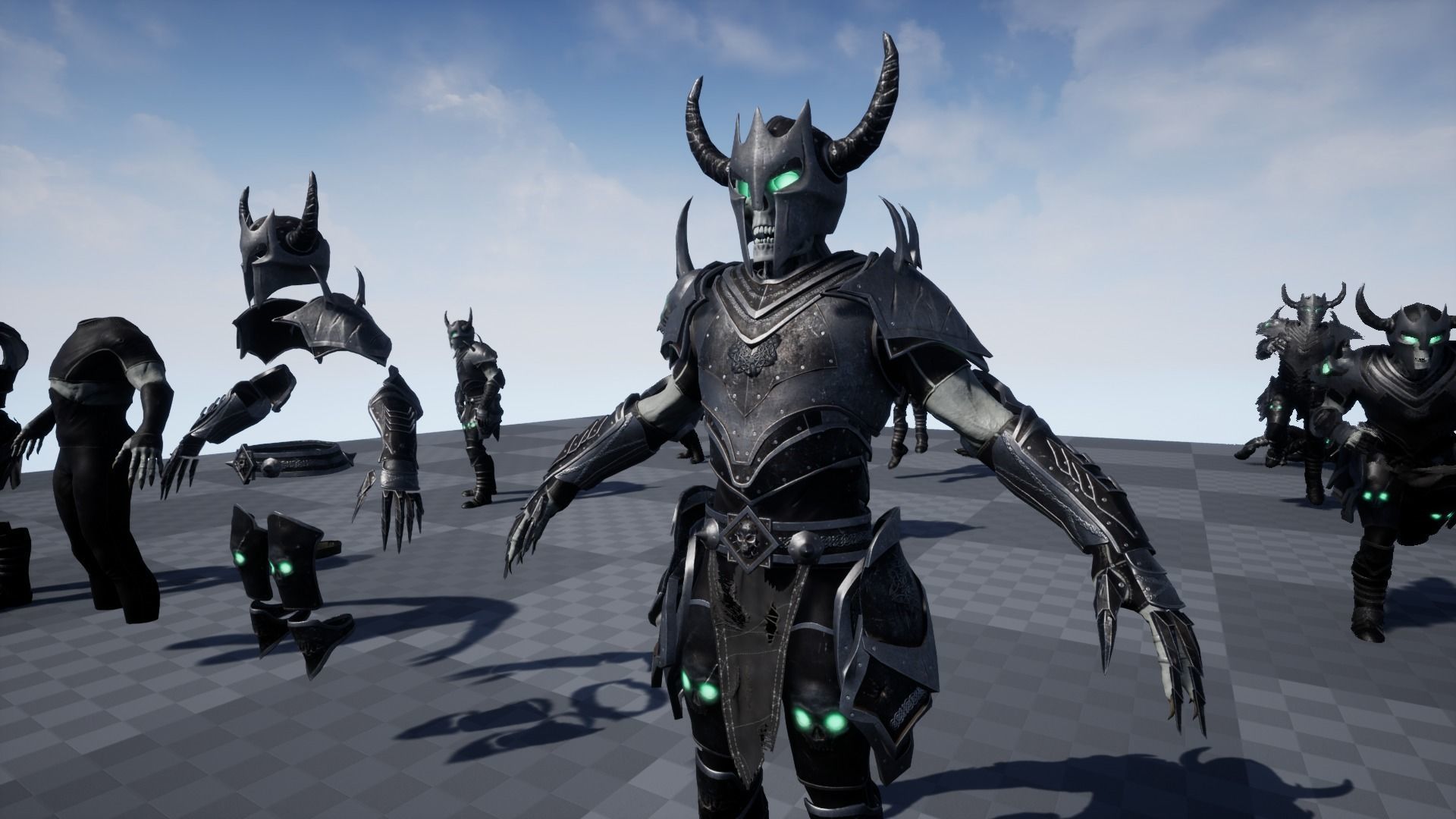 Skeleton 5 holding sword Low-poly 3D model_30