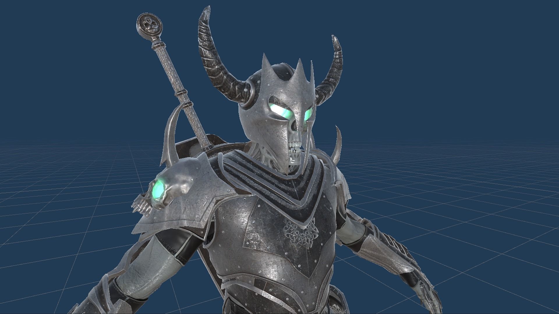 Skeleton 5 holding sword Low-poly 3D model_33