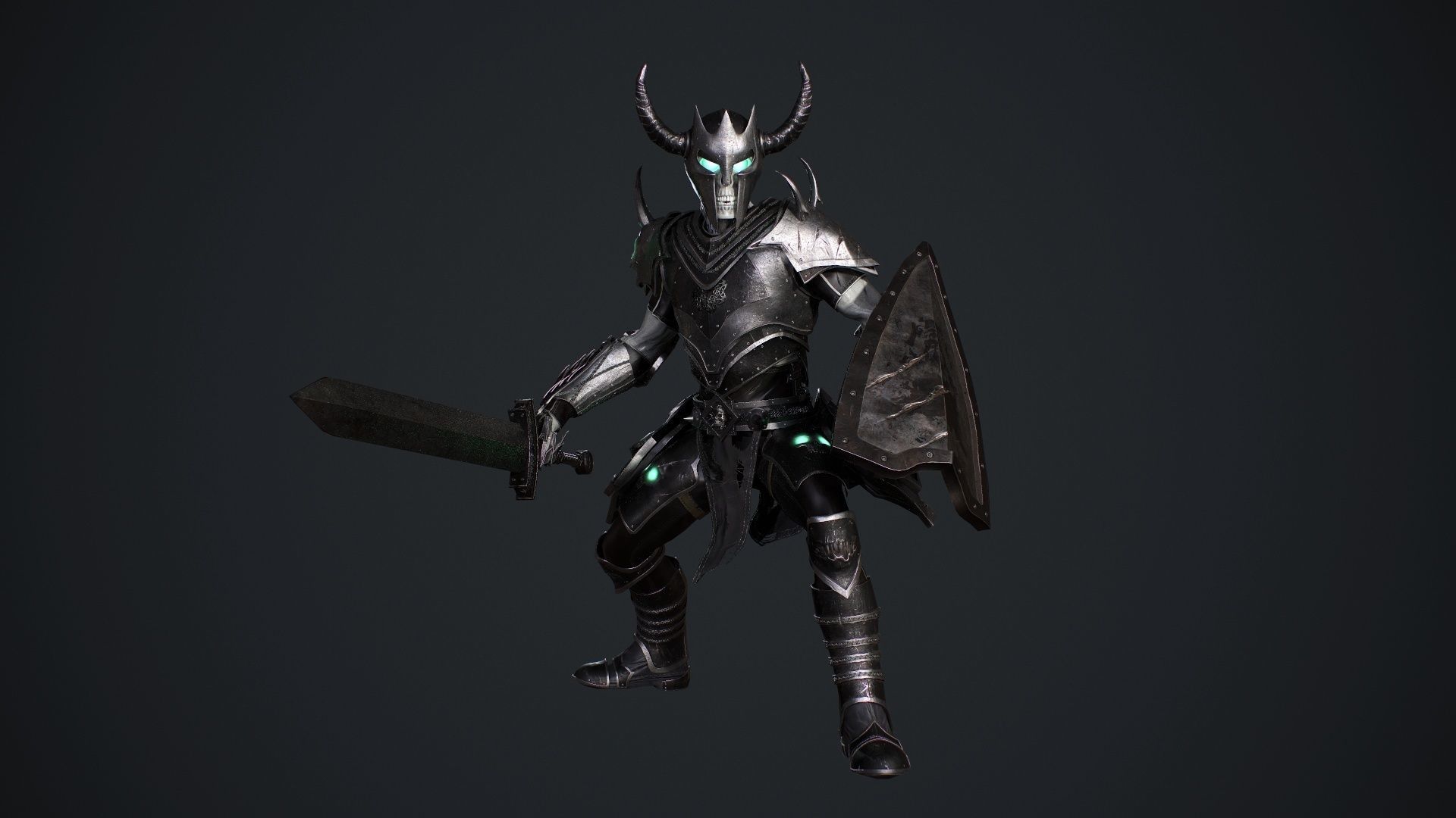 Skeleton 5 holding sword Low-poly 3D model_18