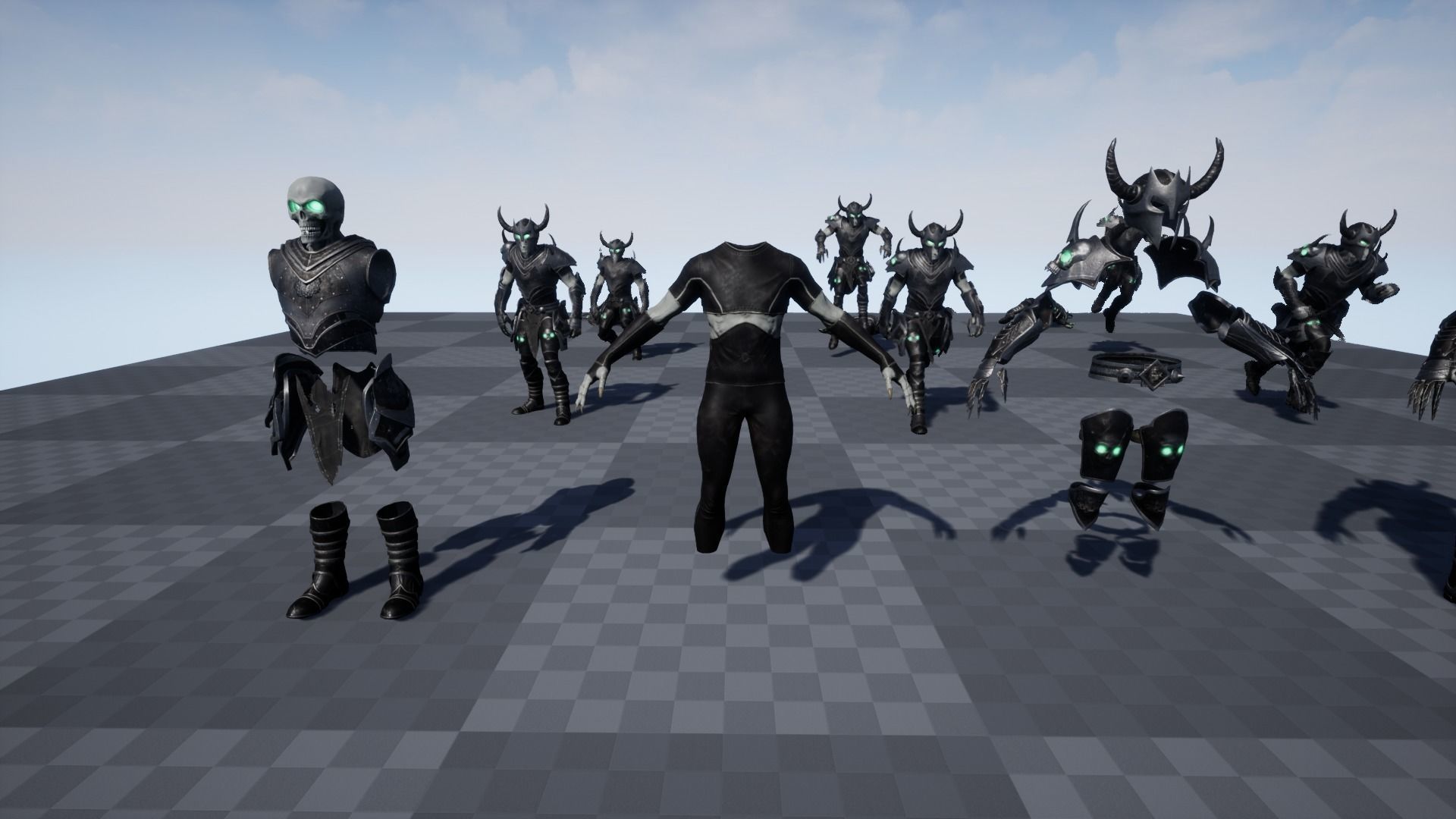 Skeleton 5 holding sword Low-poly 3D model_28