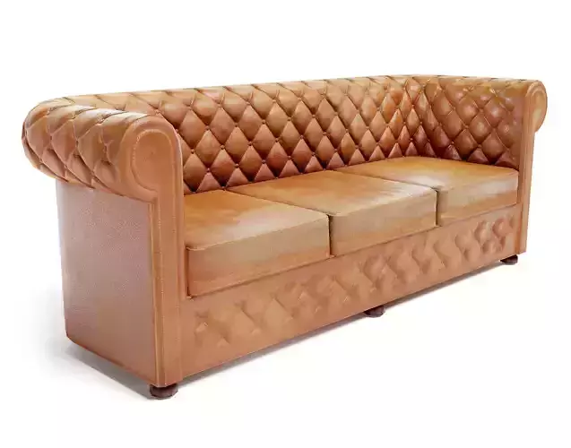 sofa used leather az9 Low-poly 3D model