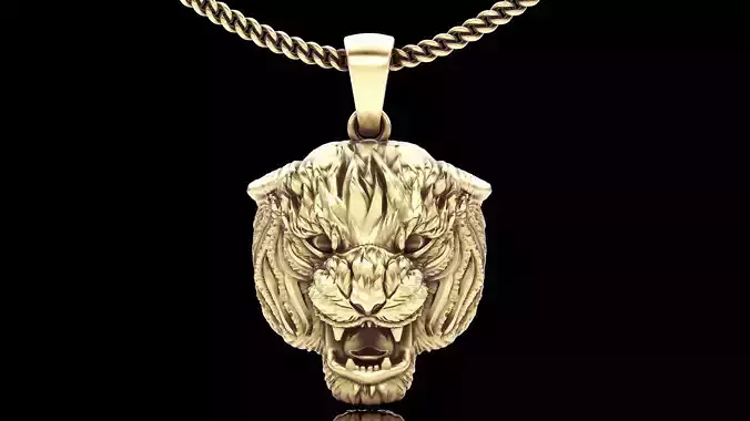 Tiger Lion ring silver gold  jewelry printable 3D model