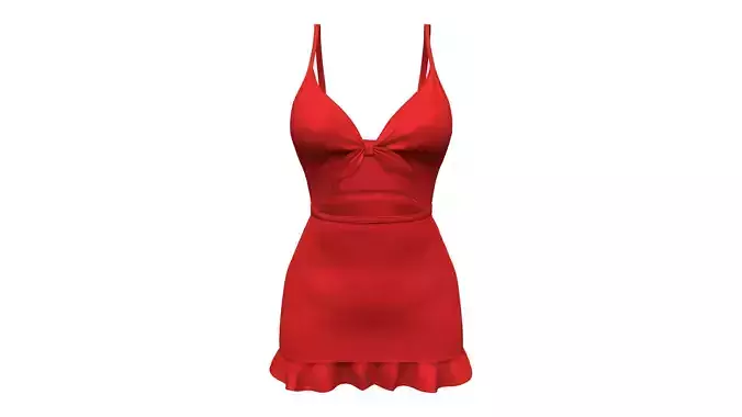 Front Tied Cami Mini Dress