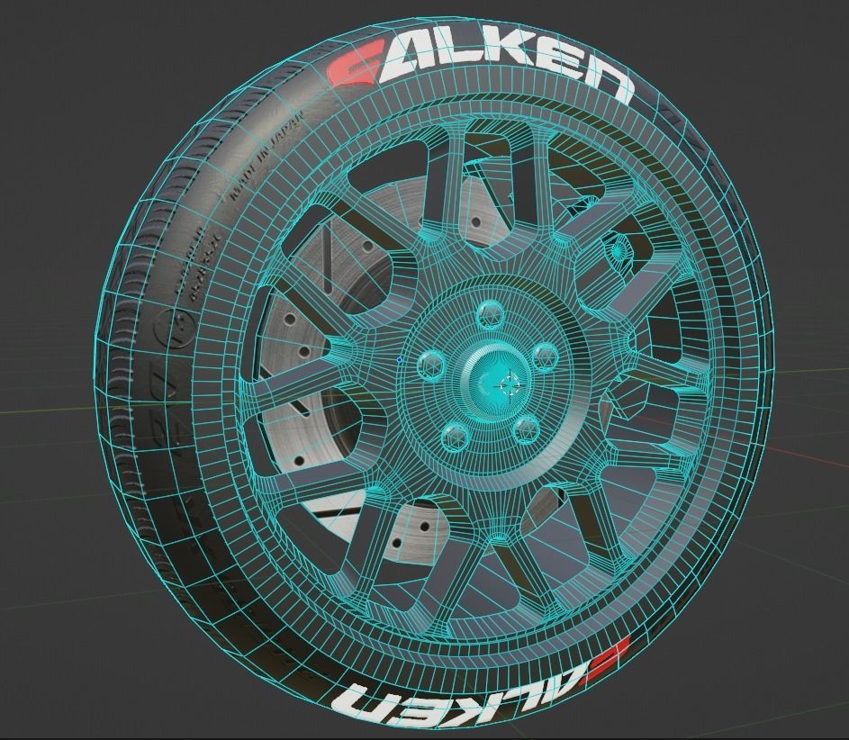 Enkei Matrix Wheel Low-poly 3D model_3