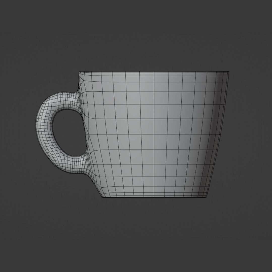 Cup - Orange Low-poly 3D model_3