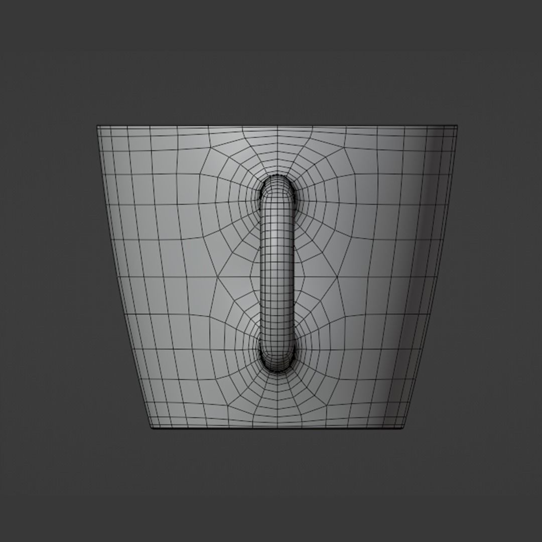 Cup - Orange Low-poly 3D model_5