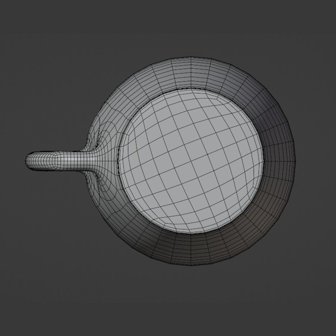 Cup - Orange Low-poly 3D model_4