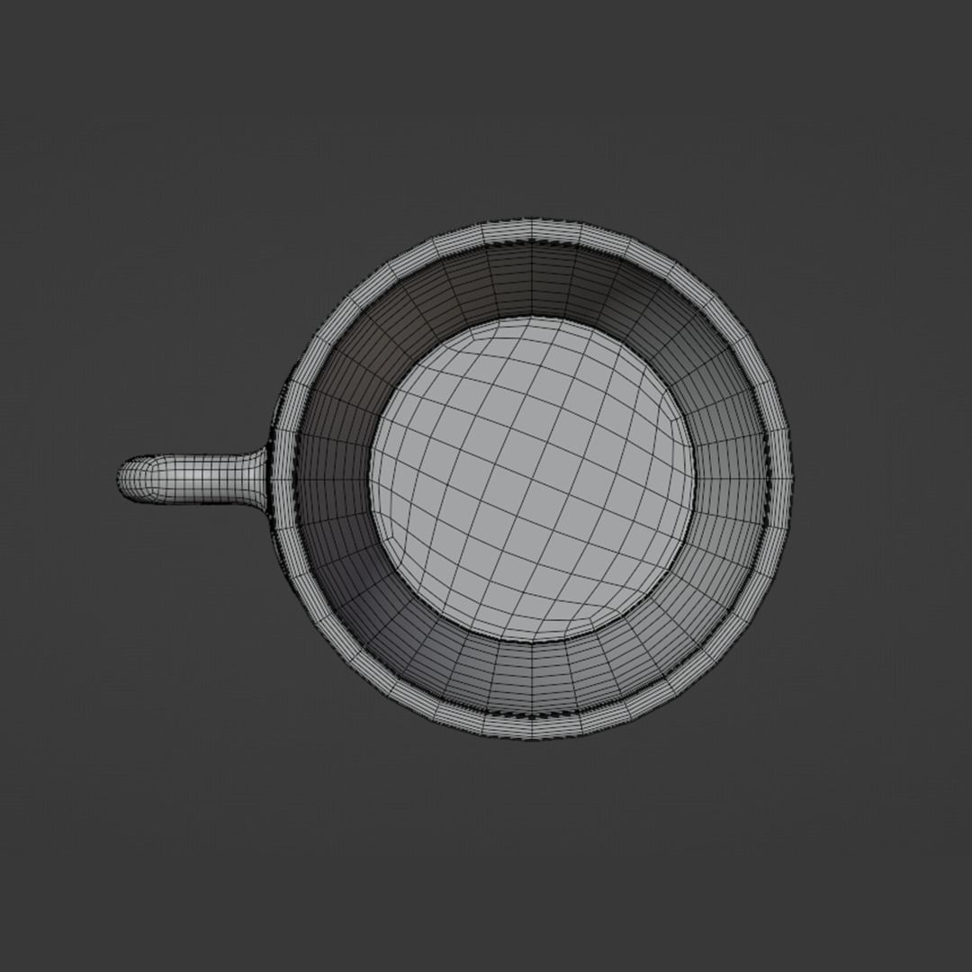 Cup - Orange Low-poly 3D model_2