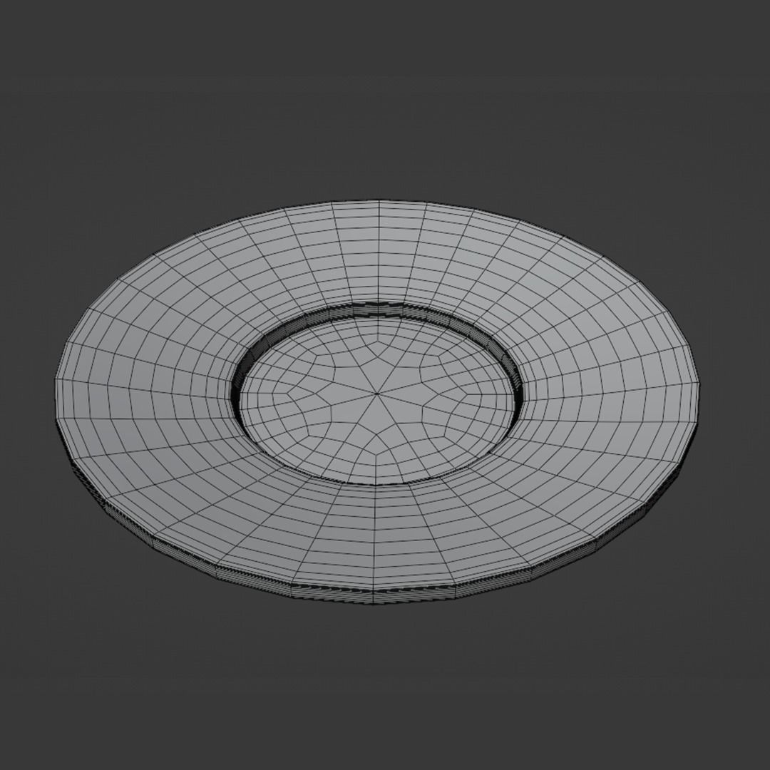 Cup - Orange Low-poly 3D model_9