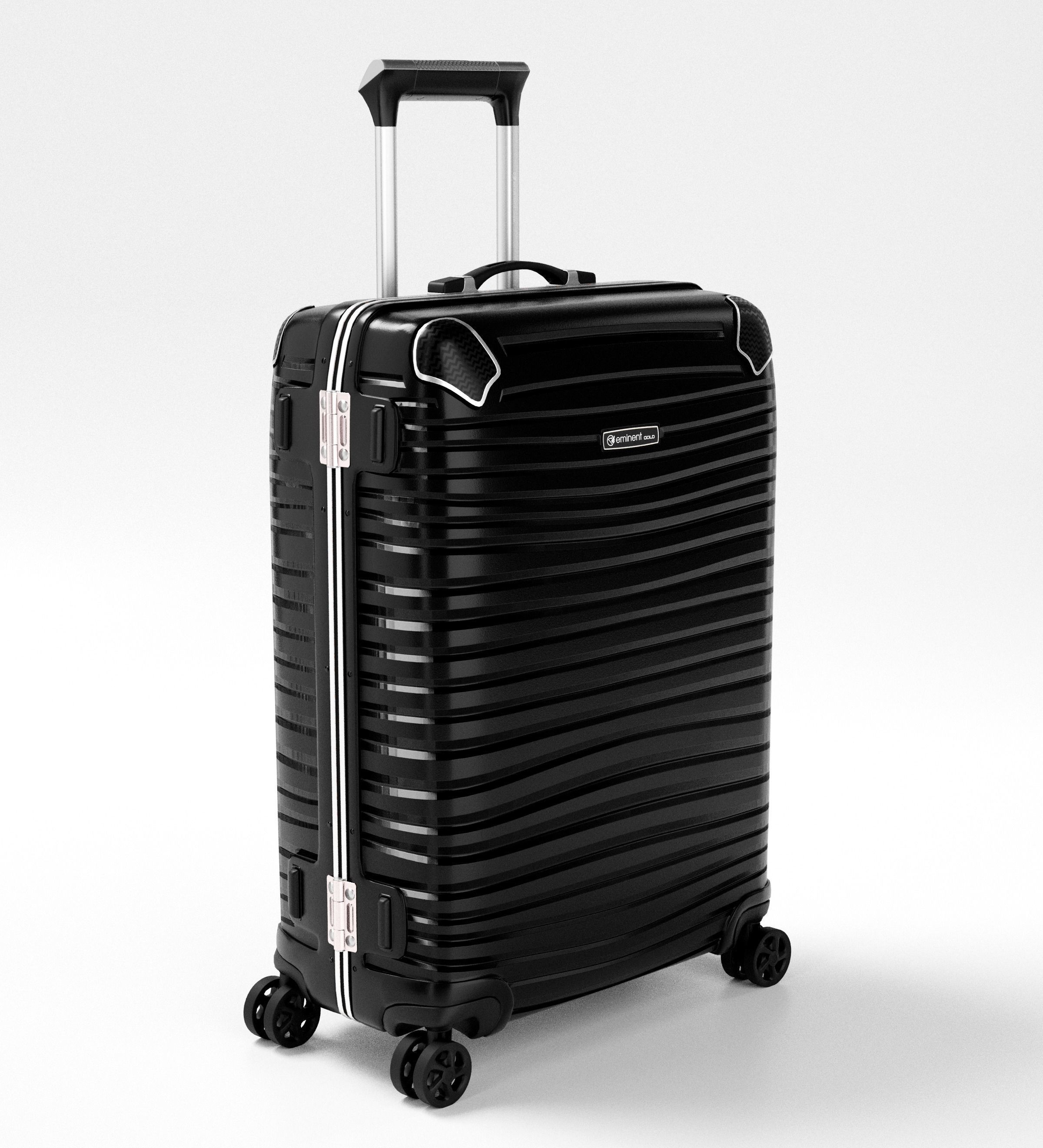 Modern Travel Suitcase Low-poly 3D model_1