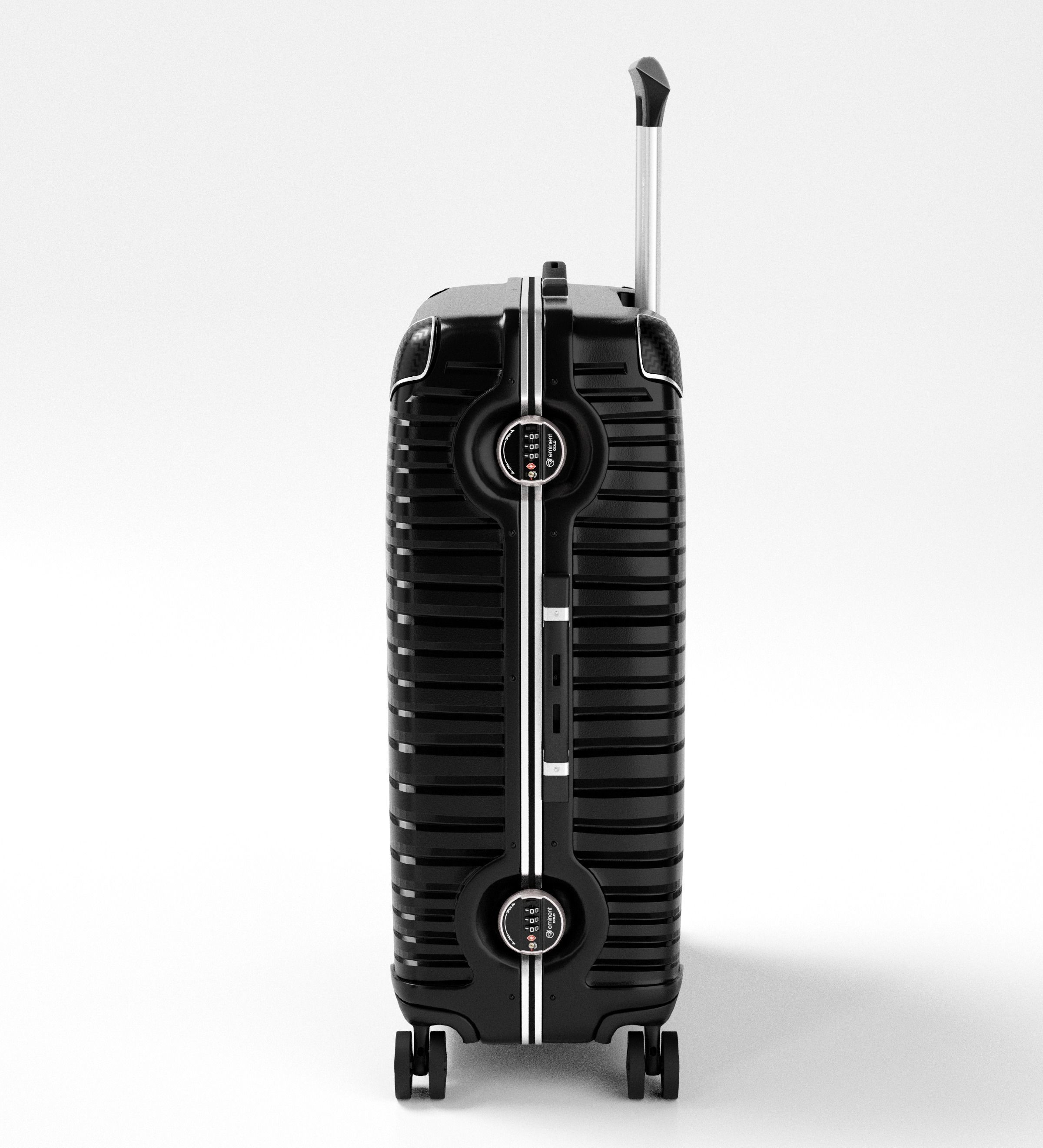 Modern Travel Suitcase Low-poly 3D model_5