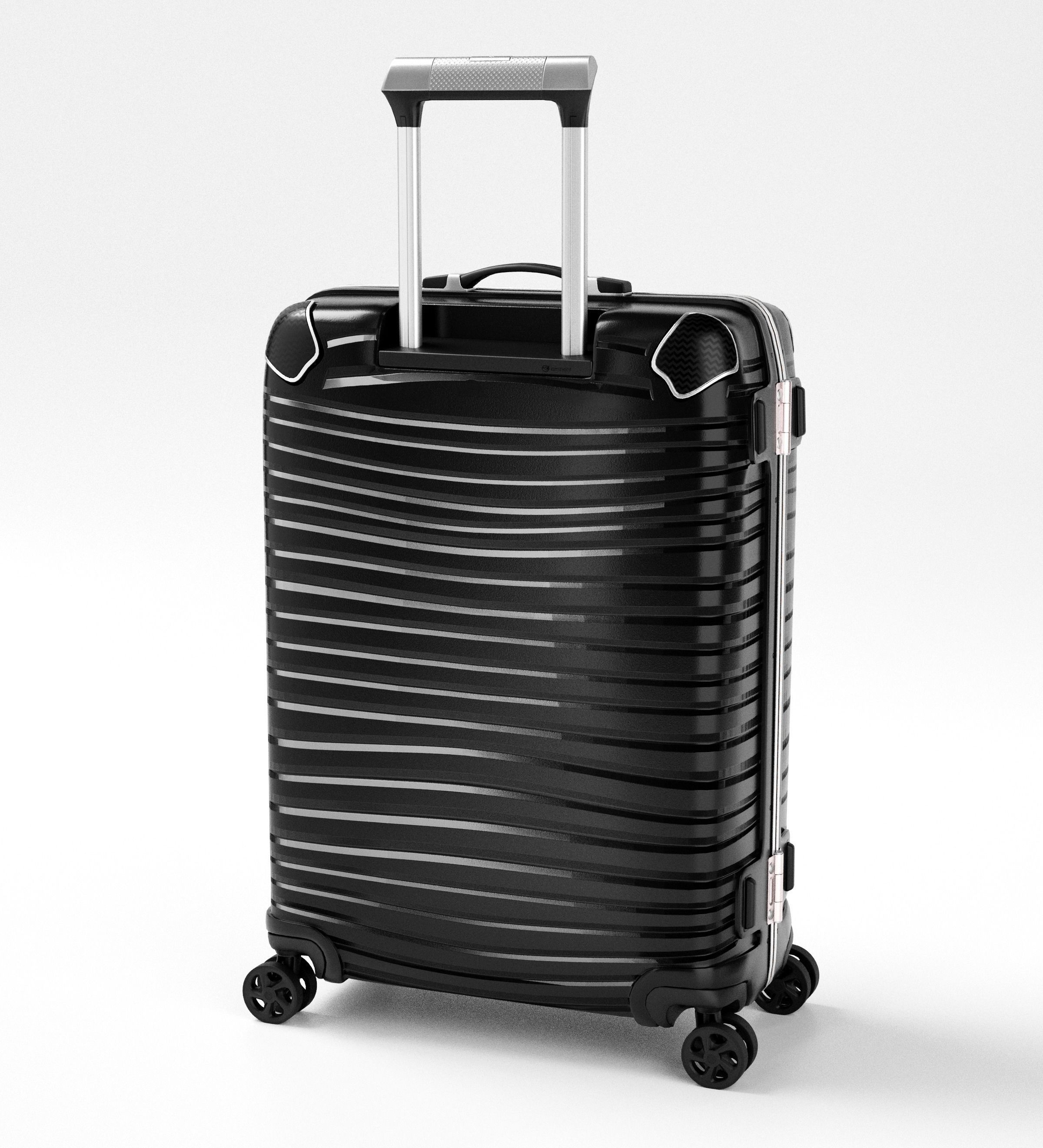 Modern Travel Suitcase Low-poly 3D model_3
