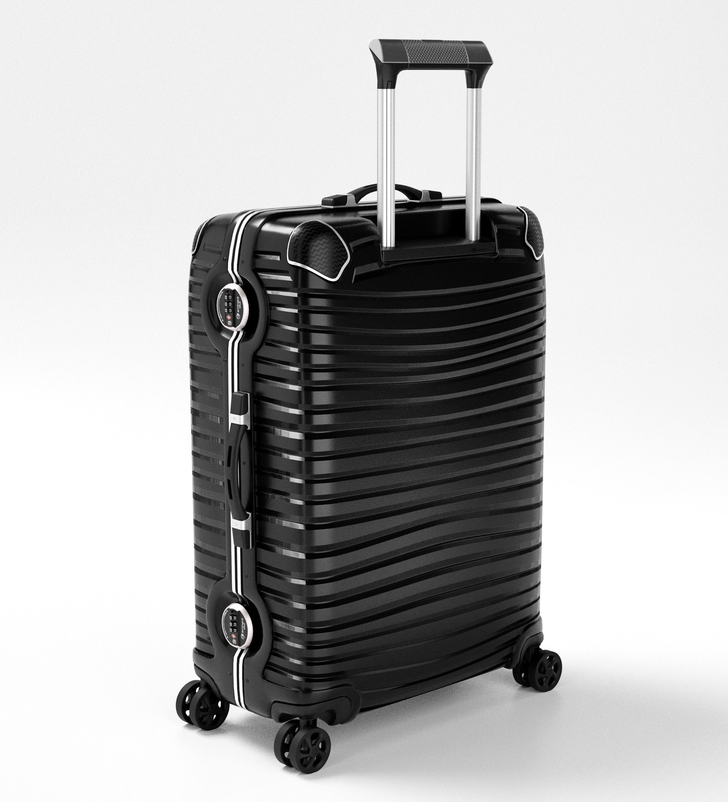Modern Travel Suitcase Low-poly 3D model_4