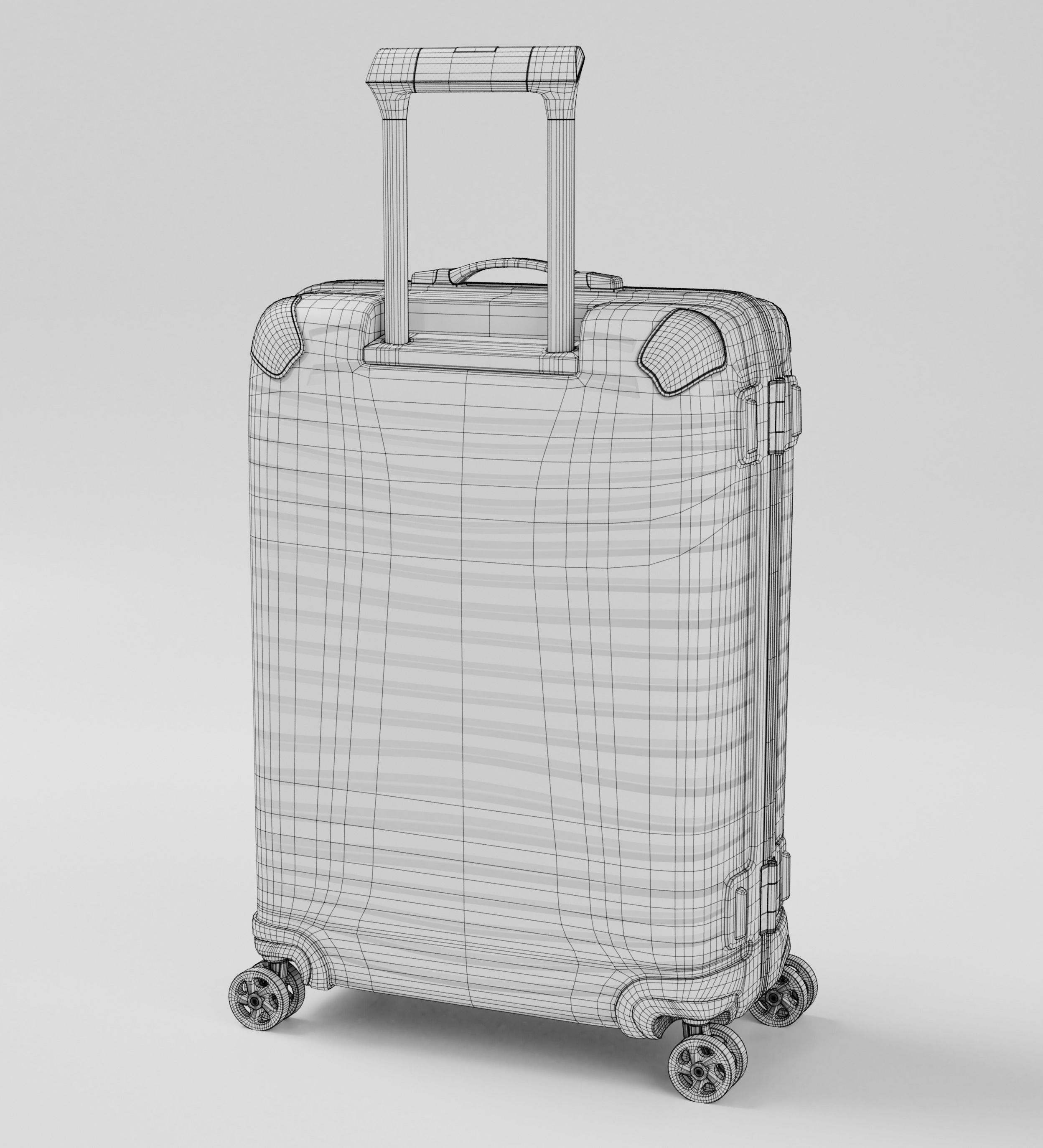 Modern Travel Suitcase Low-poly 3D model_15
