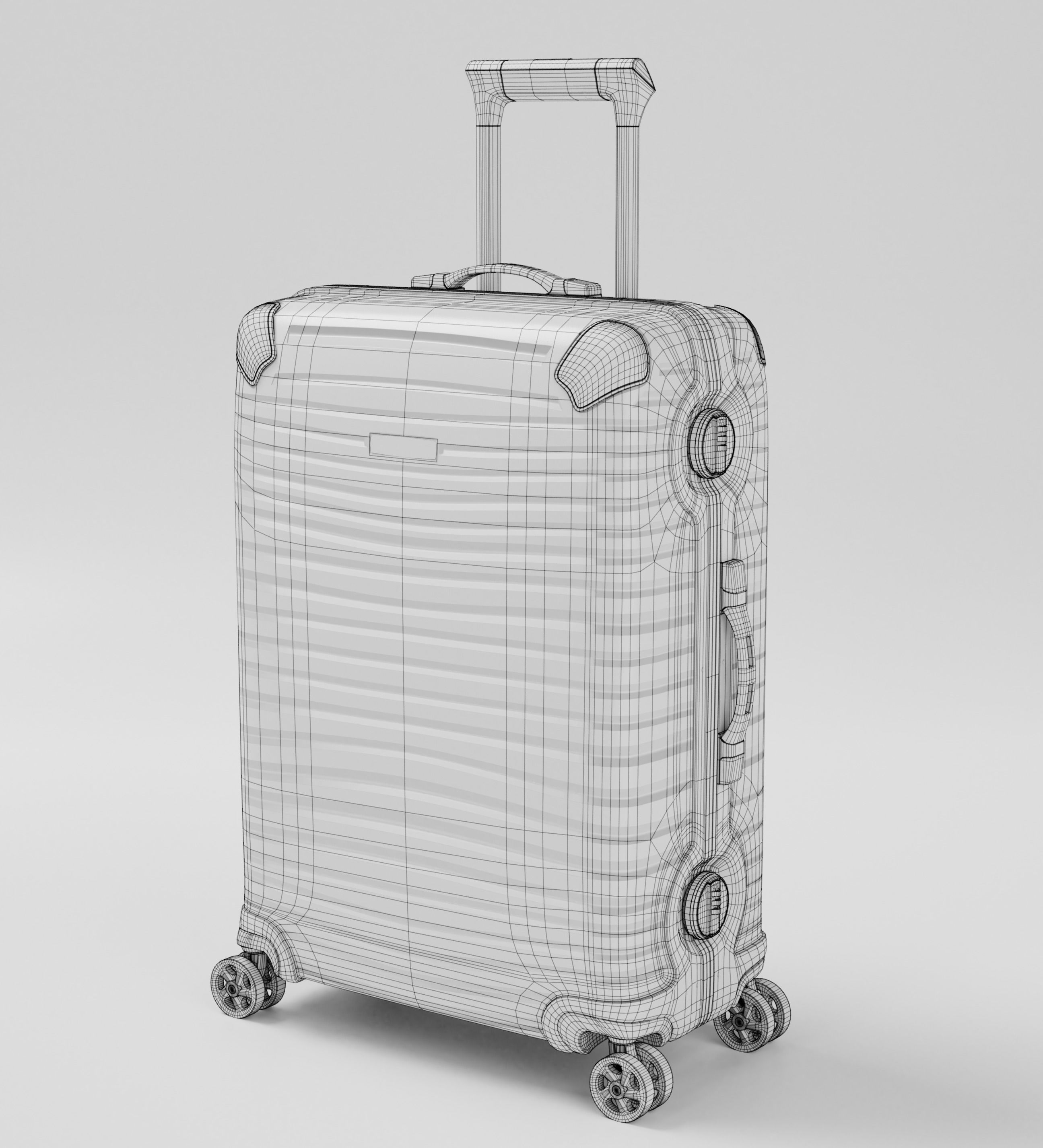 Modern Travel Suitcase Low-poly 3D model_14