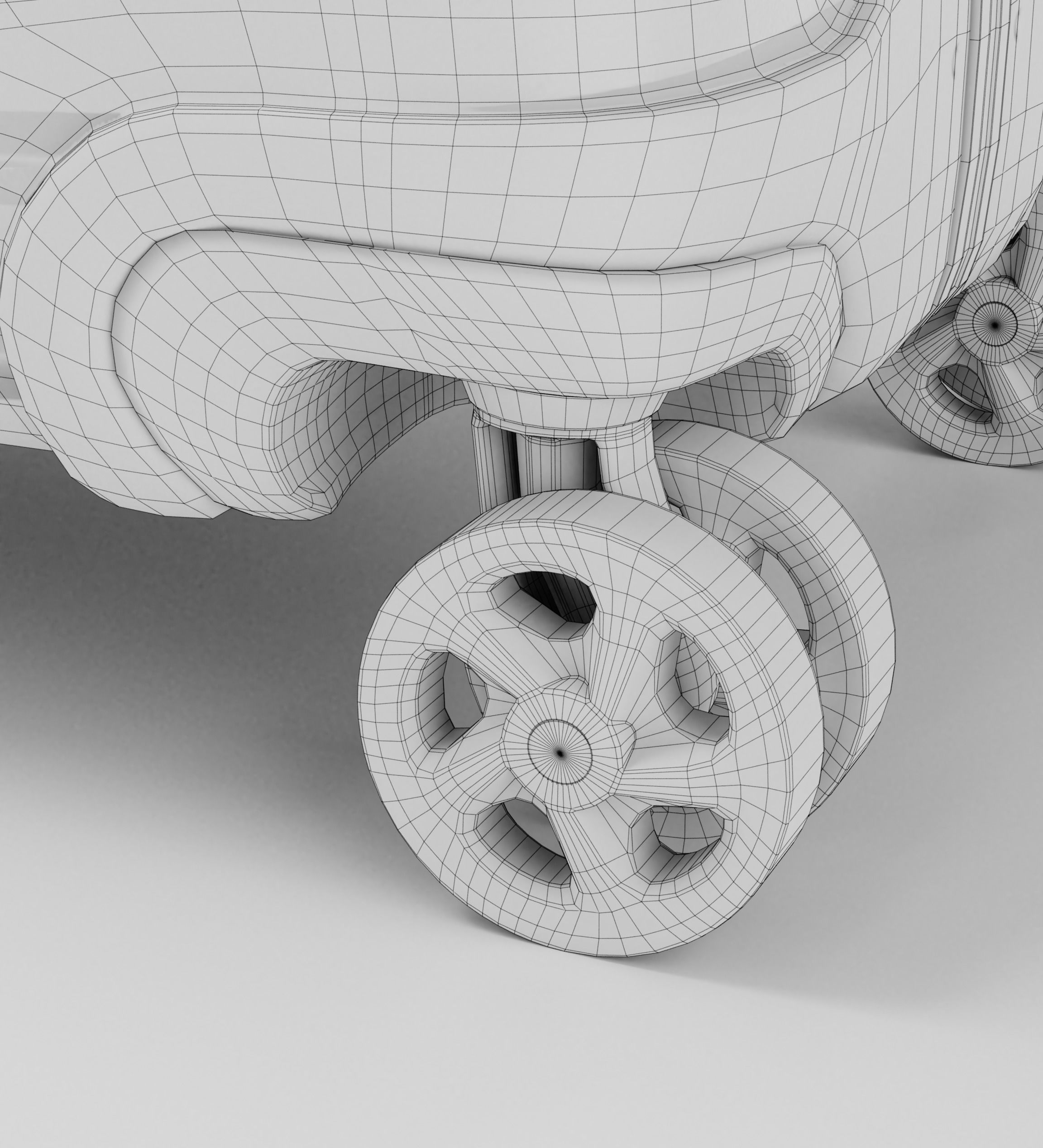 Modern Travel Suitcase Low-poly 3D model_16