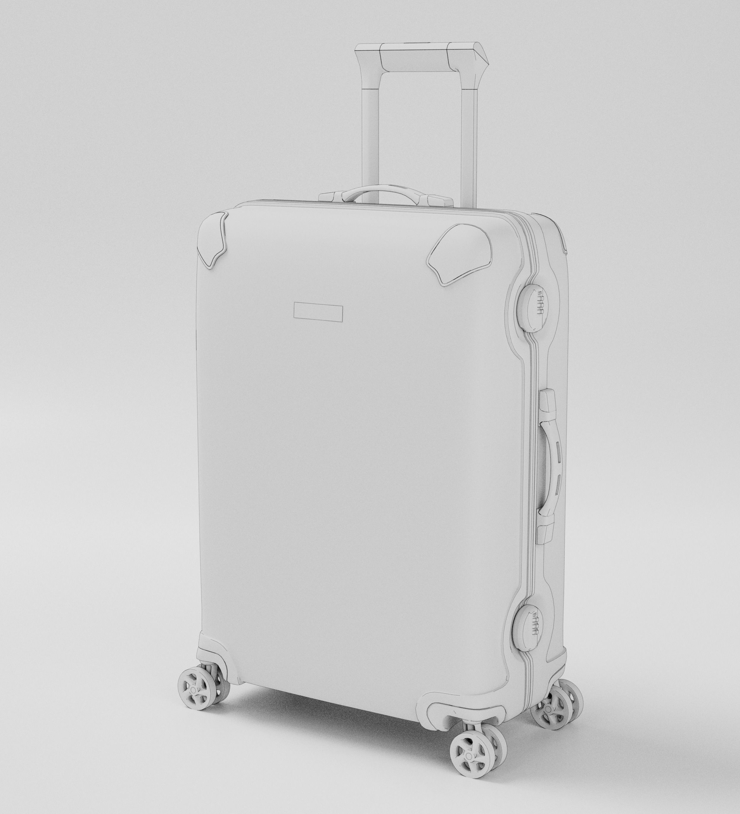 Modern Travel Suitcase Low-poly 3D model_13
