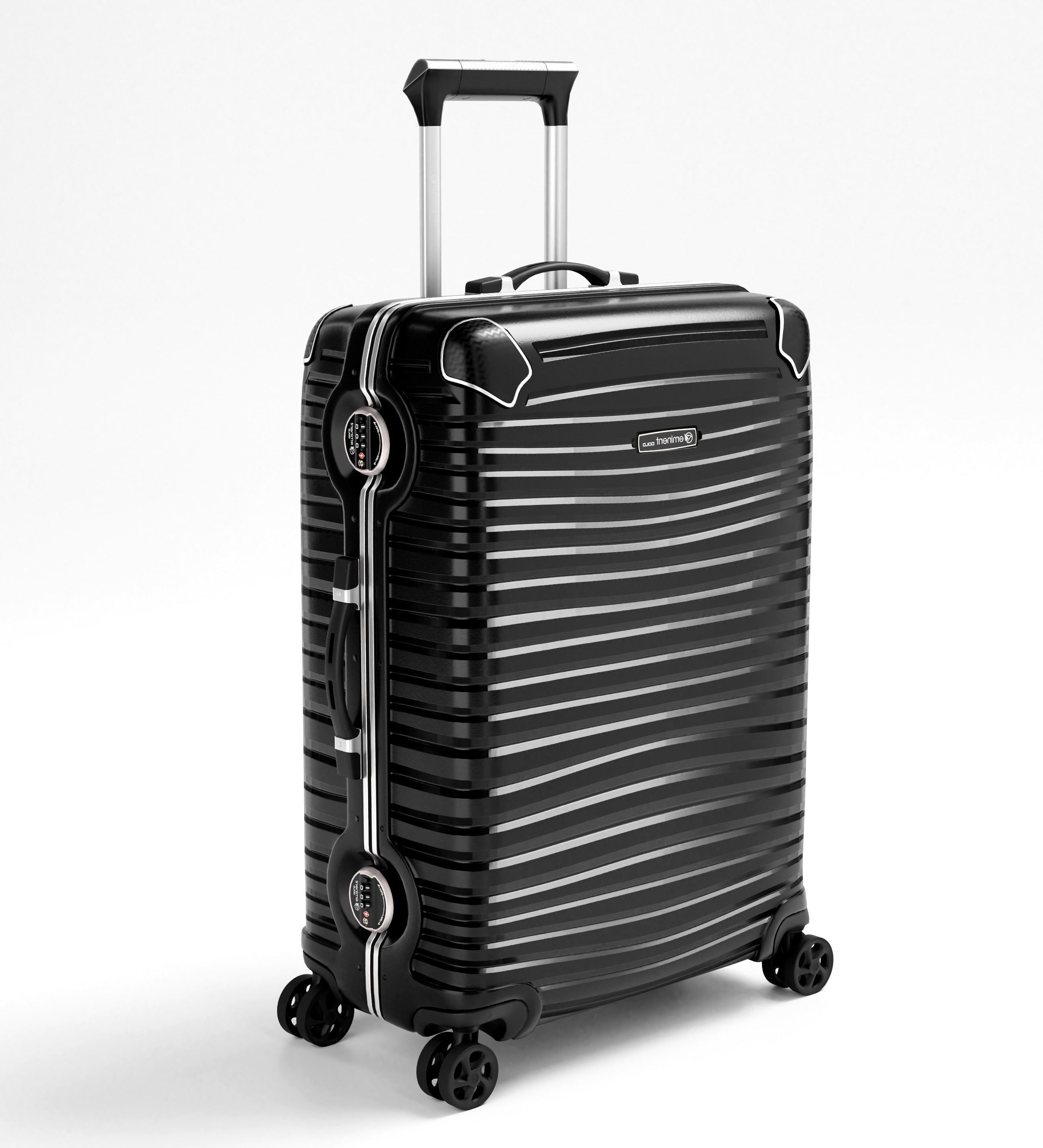 Modern Travel Suitcase Low-poly 3D model_0