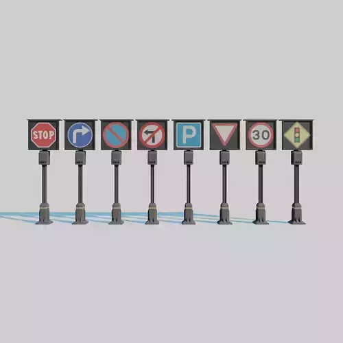 Cyberpunk Street Signs 3D model