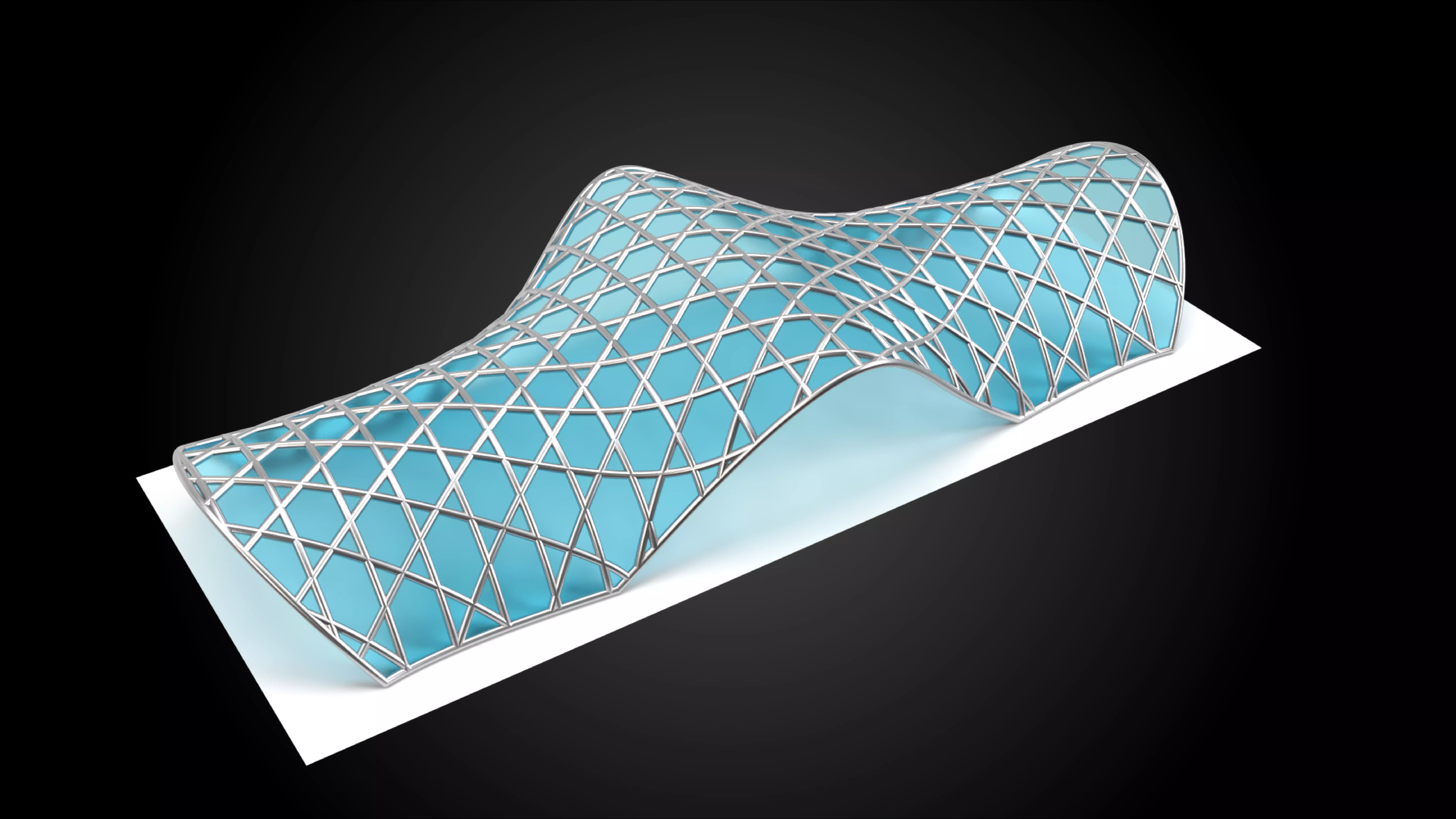 Pavilion Triangulated Wireframe Architecture Parametric v1 3D model_0