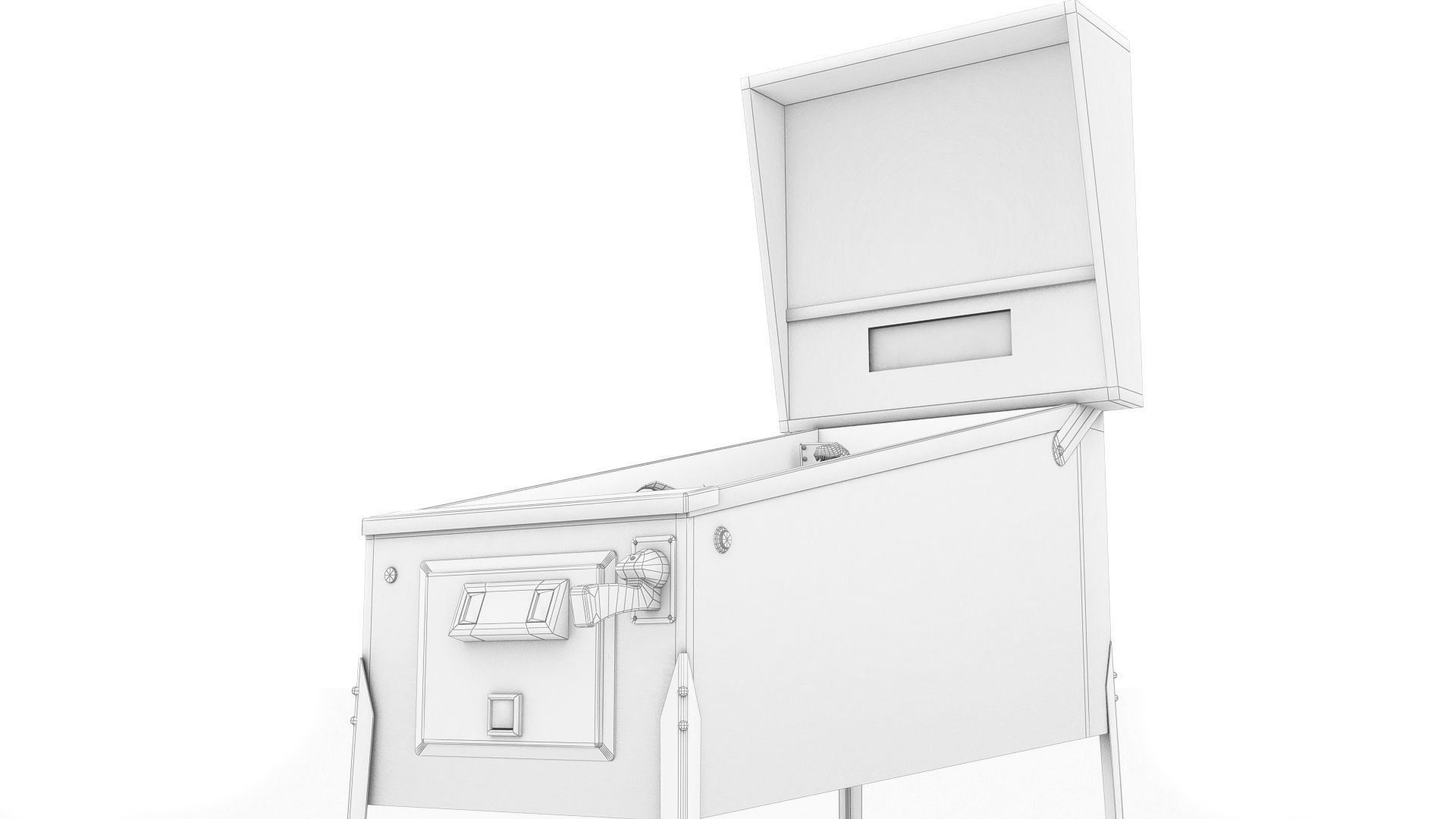 Fast cars and dinosaurs pinball Low-poly 3D model_11