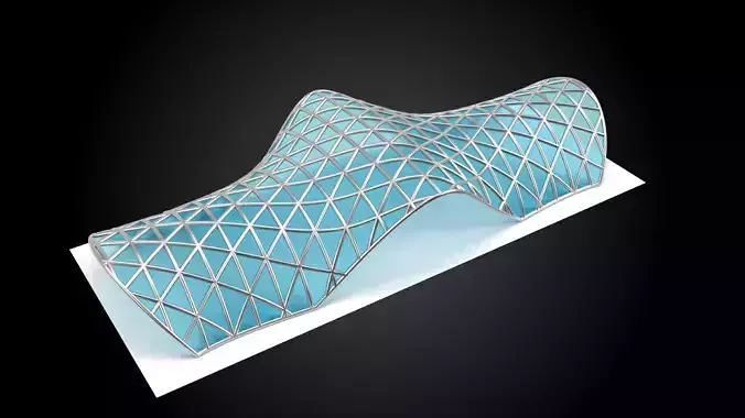 Pavilion Triangulated Wireframe Architecture Parametric v2