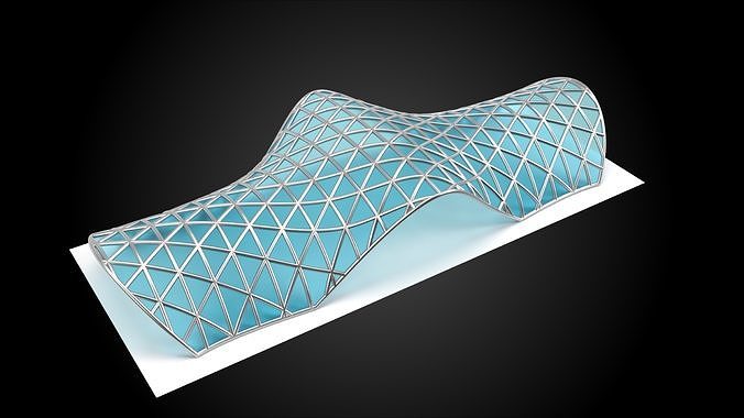 Pavilion Triangulated Wireframe Architecture Parametric v2 3D model