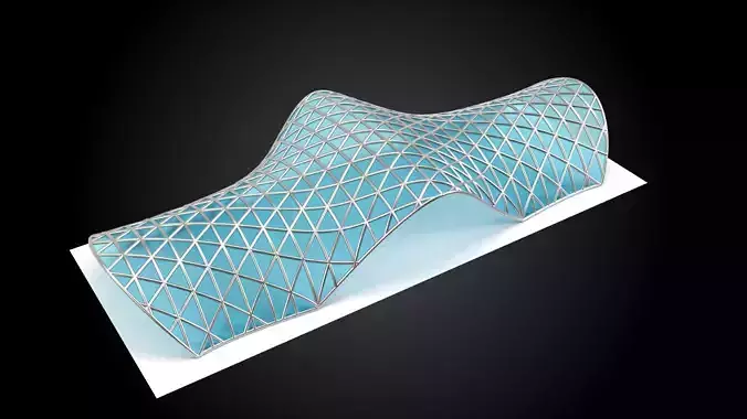 Pavilion Triangulated Wireframe Architecture Parametric v3 3D model
