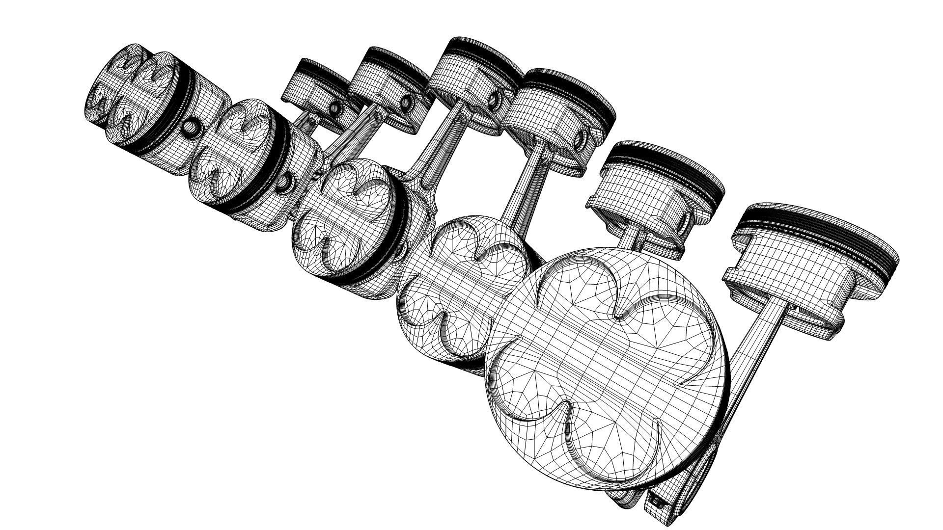 V12 Engine Working Animated 3D model_39