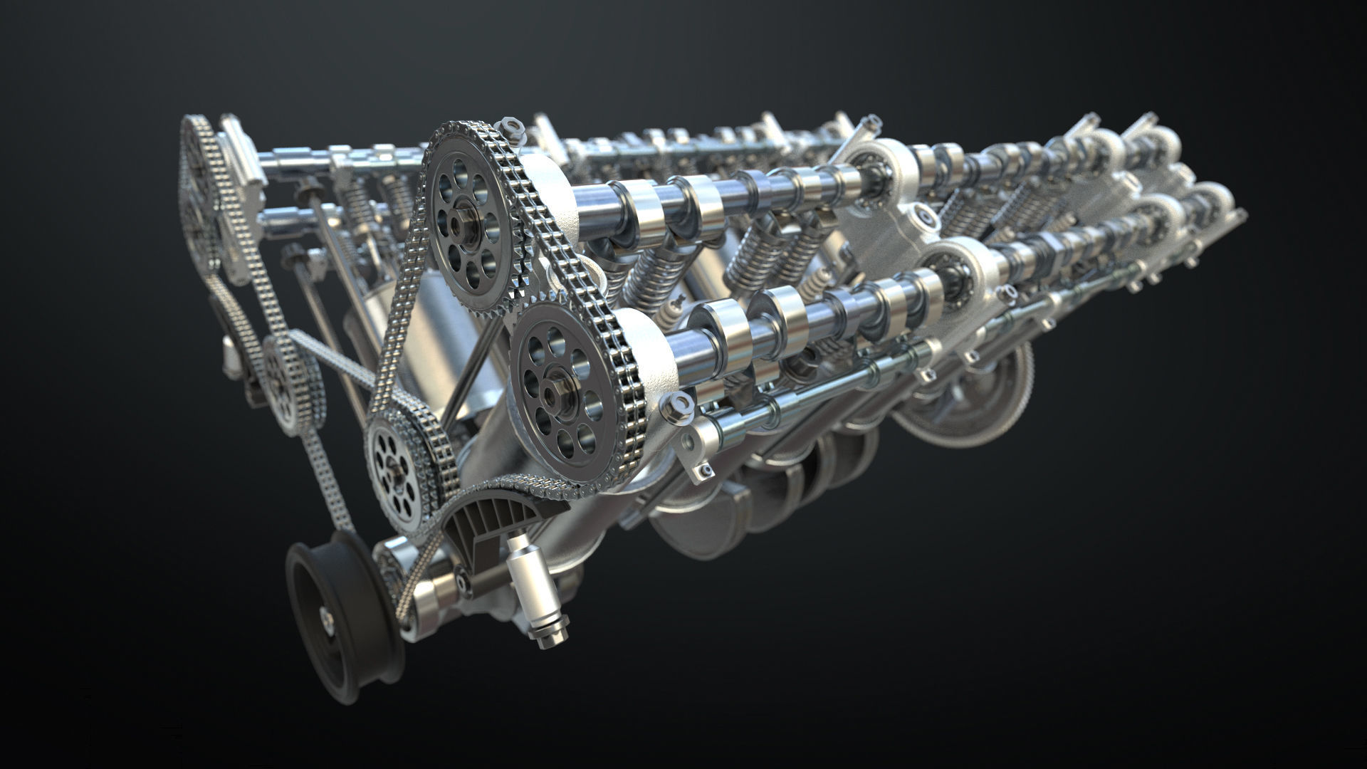 V12 Engine Working Animated 3D model_19