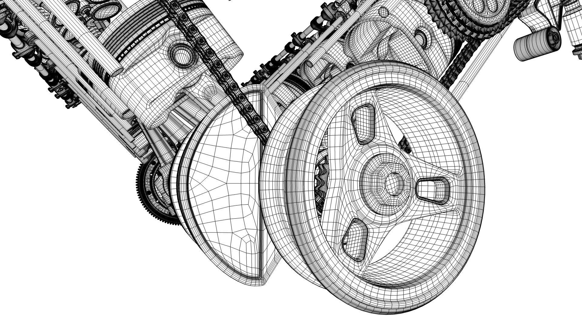 V12 Engine Working Animated 3D model_33