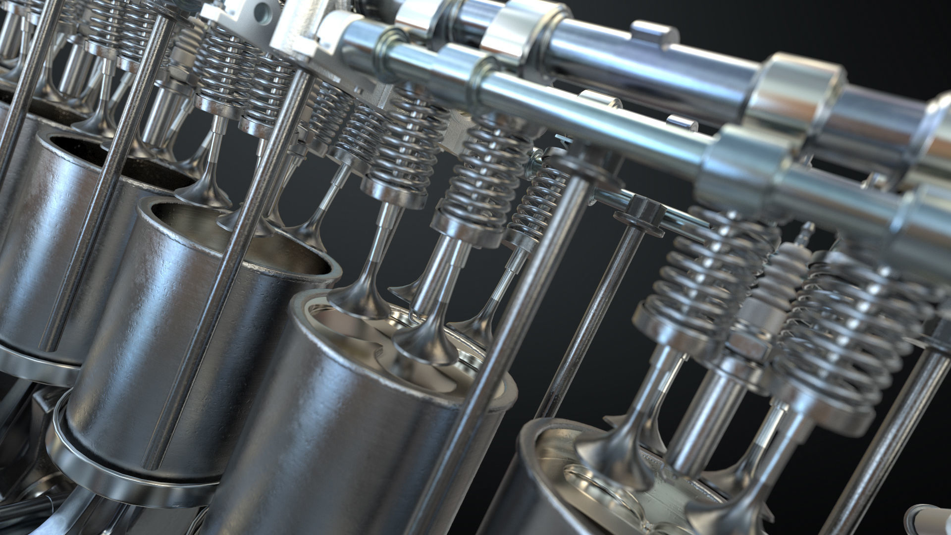 V12 Engine Working Animated 3D model_11