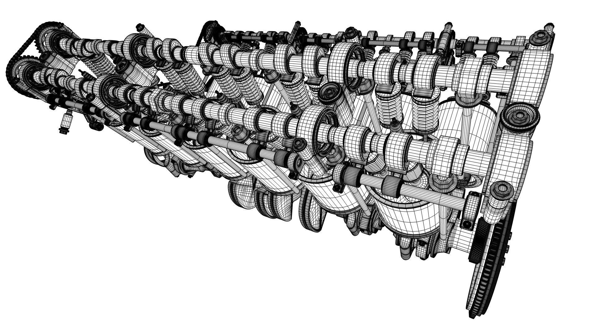 V12 Engine Working Animated 3D model_30