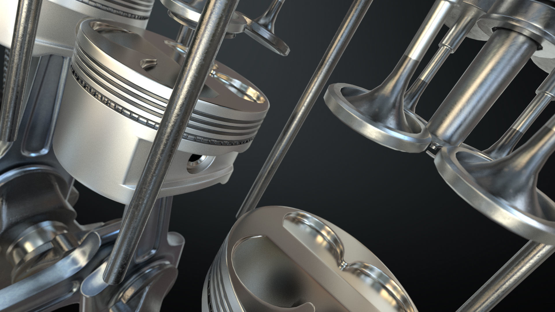 V12 Engine Working Animated 3D model_20