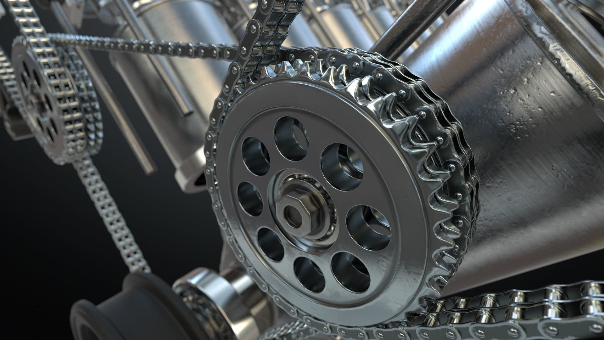 V12 Engine Working Animated 3D model_17