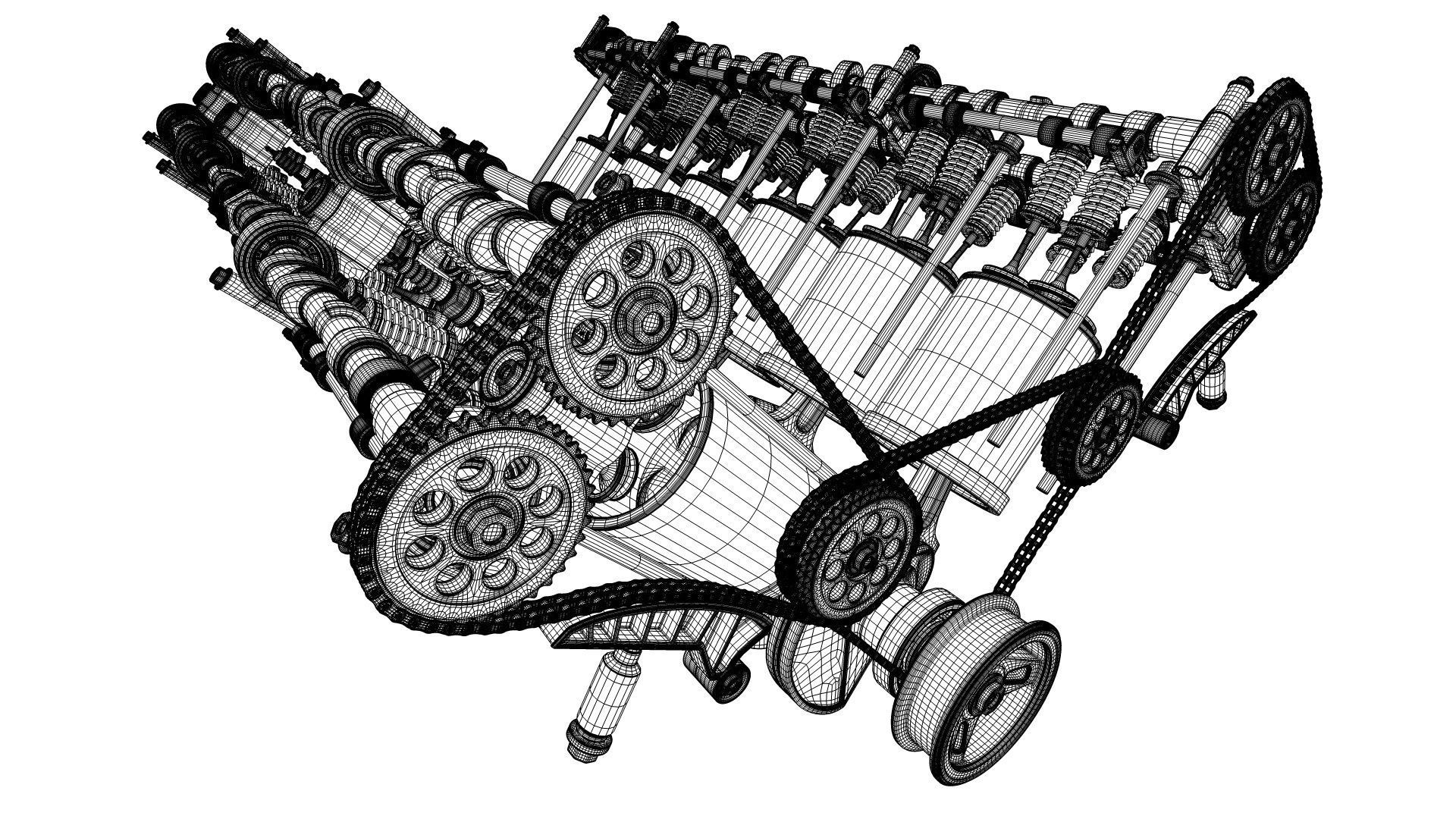 V12 Engine Working Animated 3D model_26