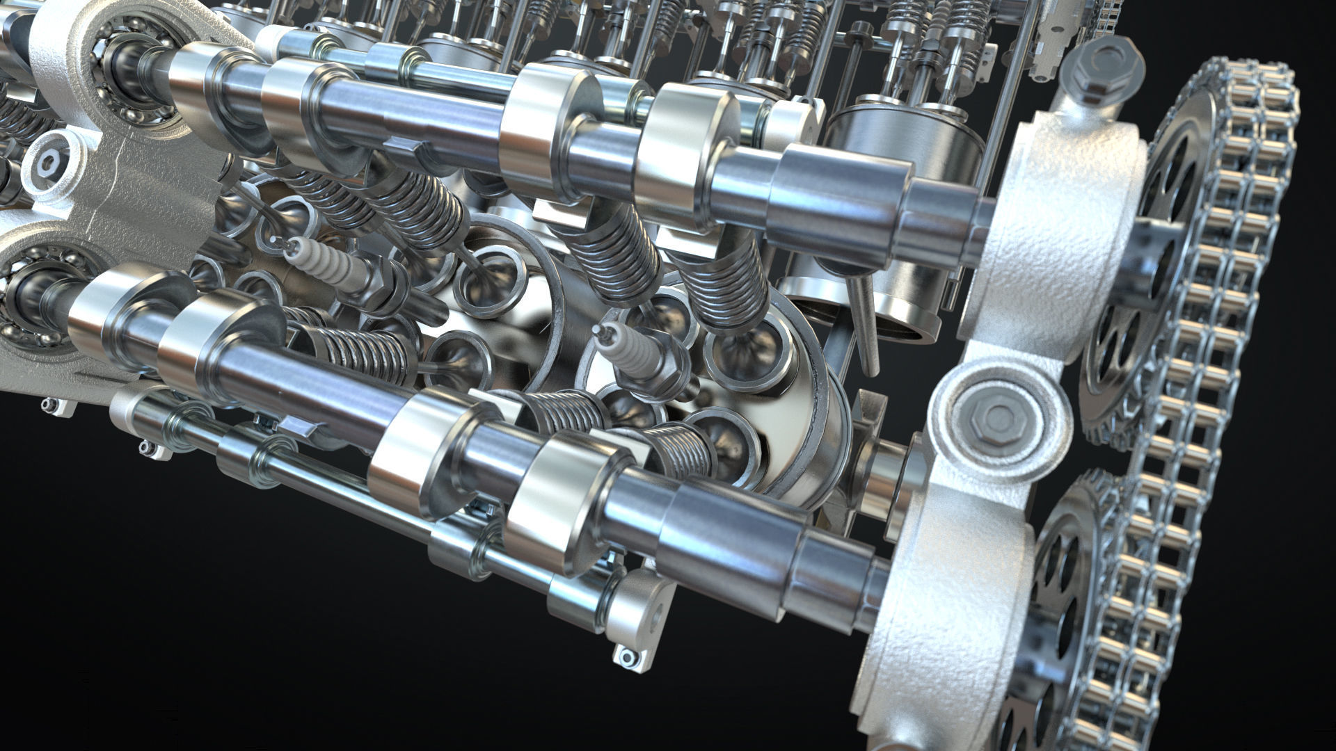 V12 Engine Working Animated 3D model_18