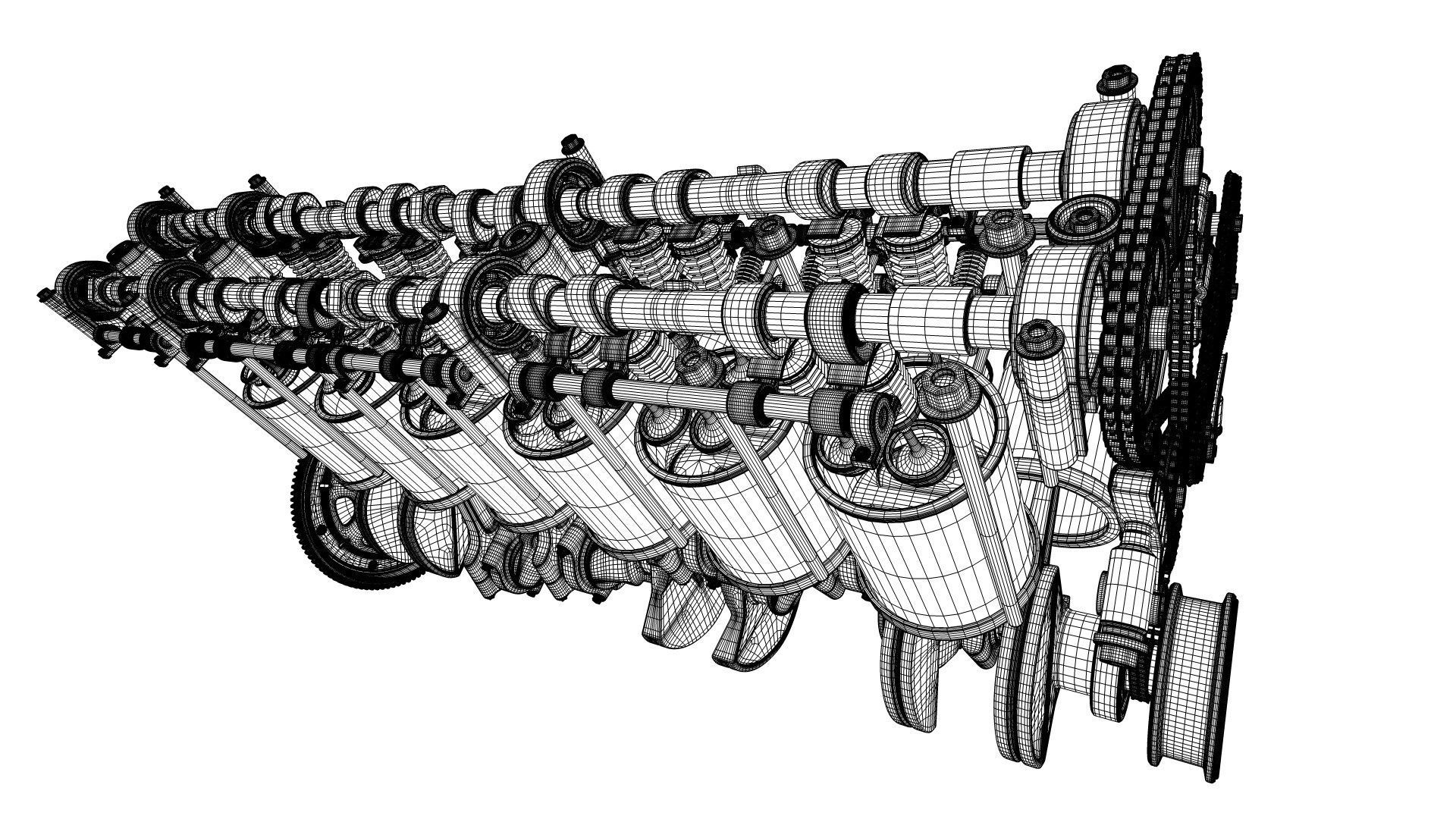 V12 Engine Working Animated 3D model_27