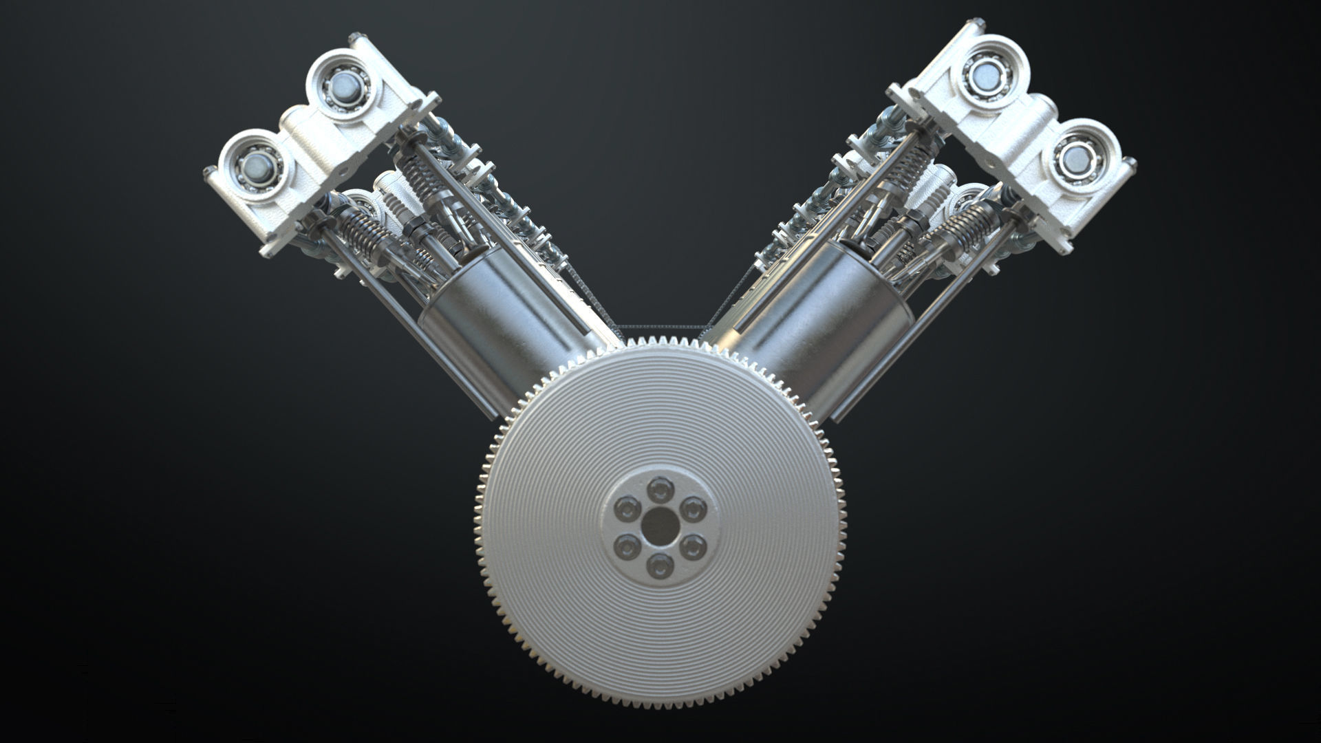 V12 Engine Working Animated 3D model_10