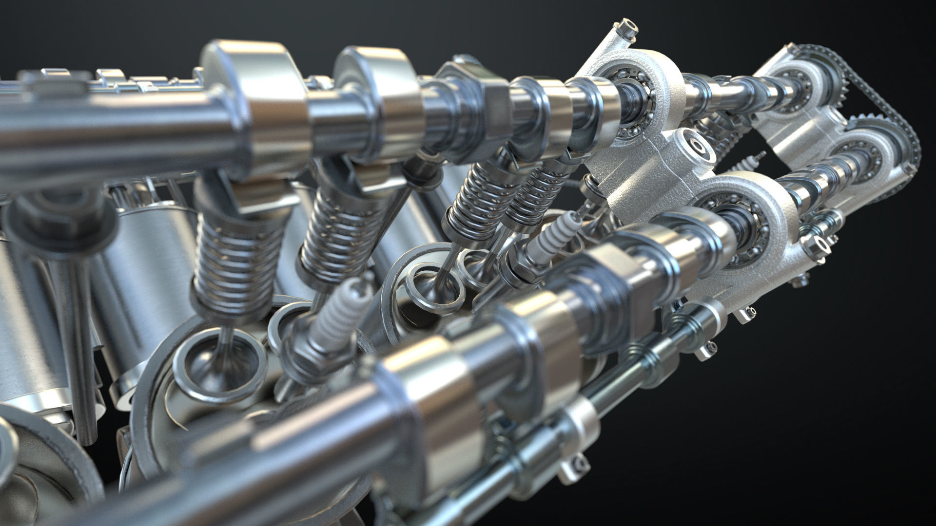 V12 Engine Working Animated 3D model_15