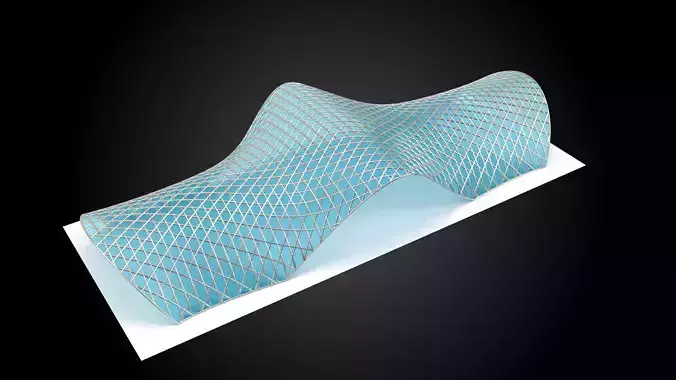 Pavilion Triangulated Wireframe Architecture Parametric v5