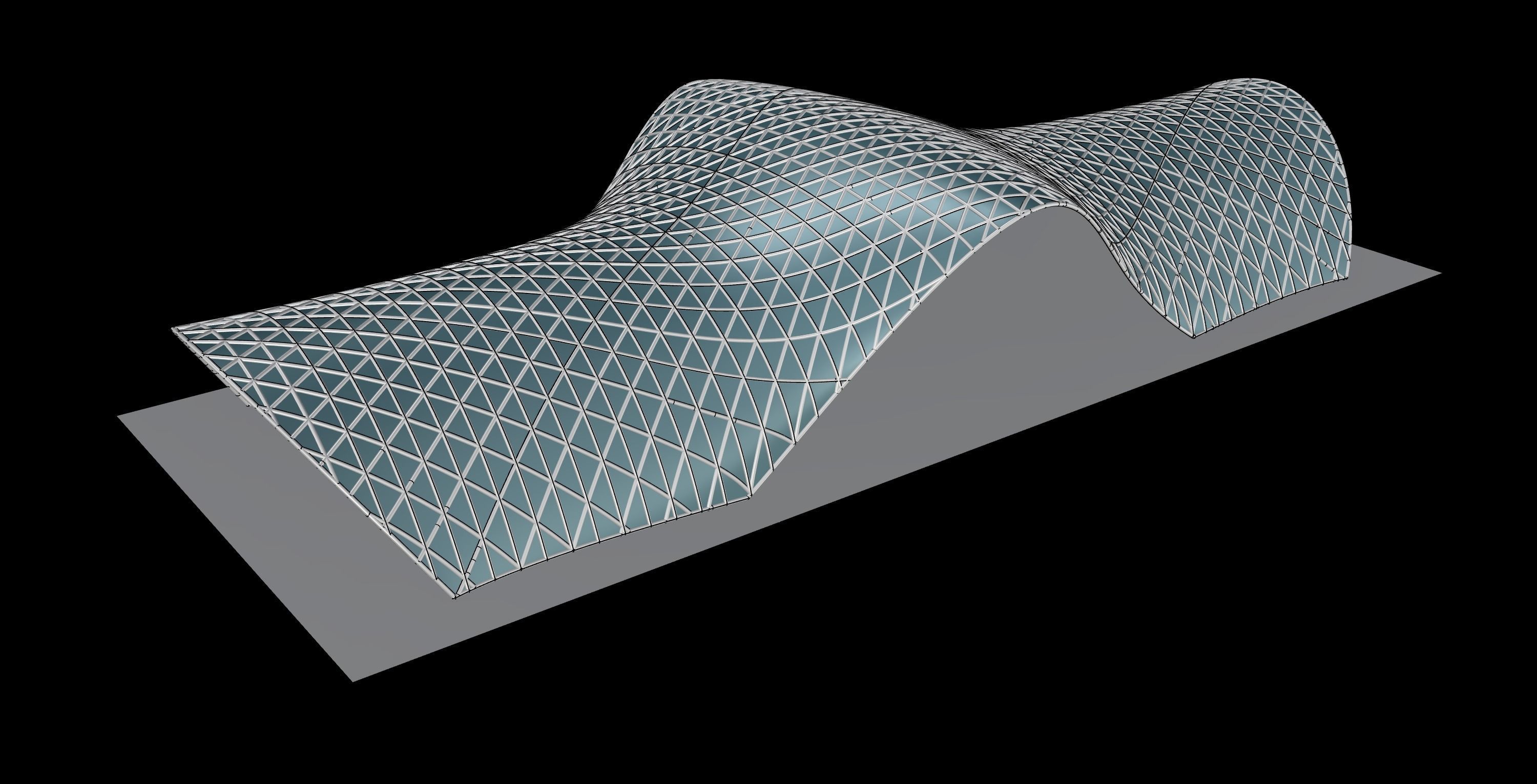 Pavilion Triangulated Wireframe Architecture Parametric v6 3D model_6