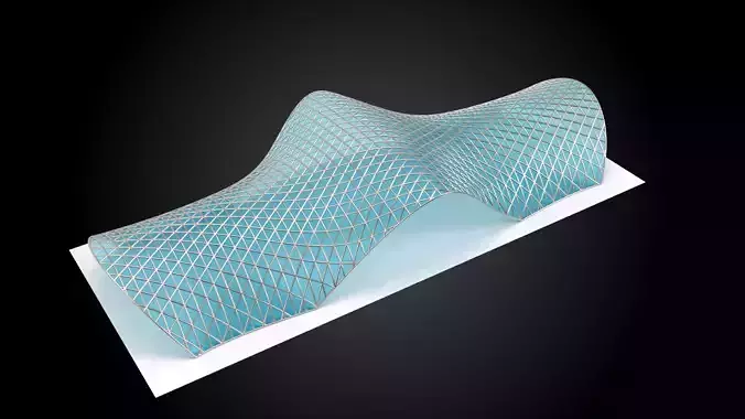 Pavilion Triangulated Wireframe Architecture Parametric v6