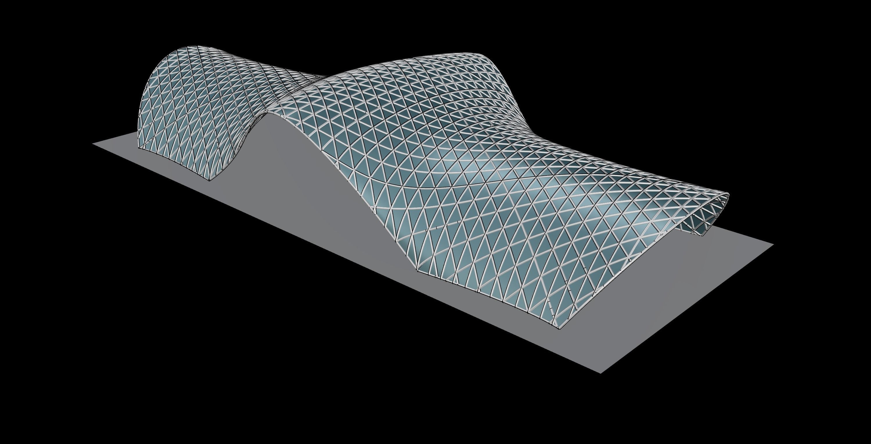 Pavilion Triangulated Wireframe Architecture Parametric v6 3D model_7