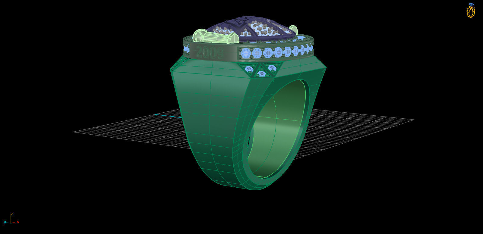 Lakers Ring 2009-2010 TH01303 3D print model_5